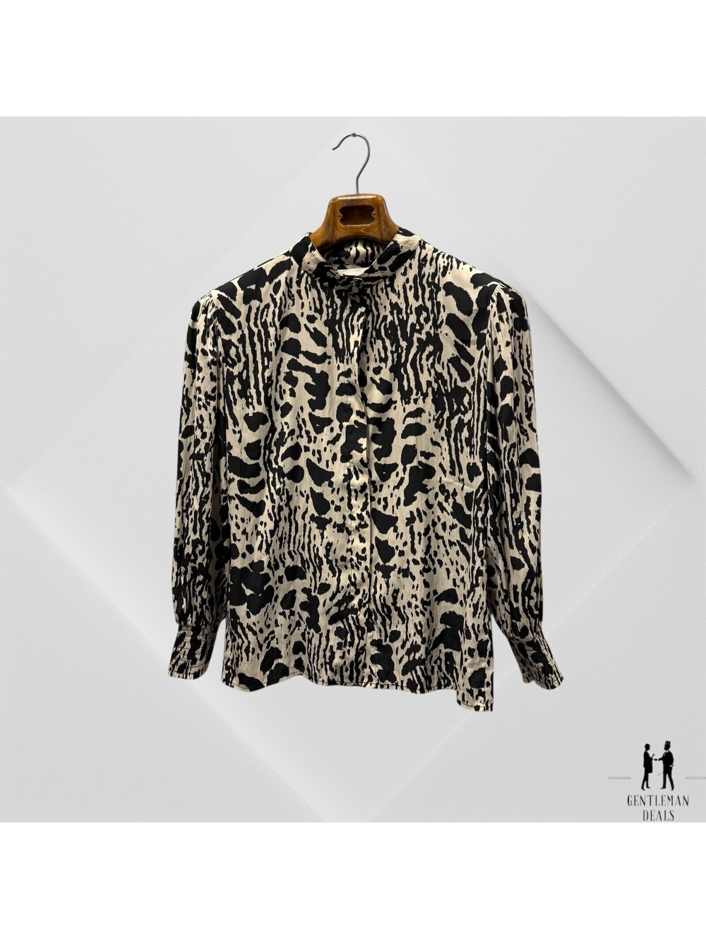 Bash Paris Ba&sh Opus Black White Printed Blouse Top Size XS Silk - Picture 8 of 13